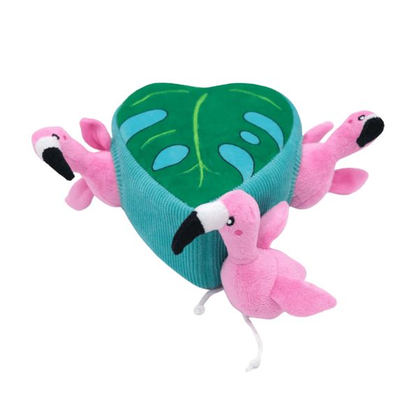 ZIPPYPAWS ZIPPY BURROW - FLAMINGOS IN MONSTERA