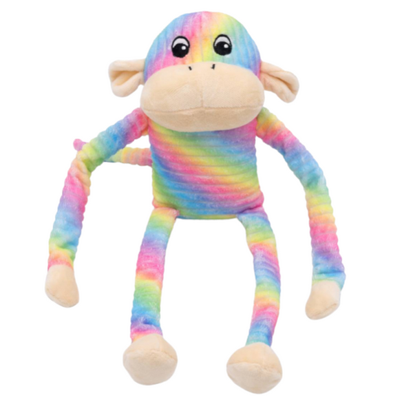 ZIPPYPAWS SPENCER THE CRINKLE MONKEY - LARGE RAINBOW