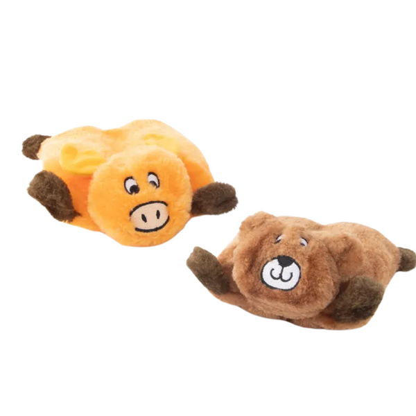 ZIPPYPAWS SQUEAKIE PADS 2-PACK - BEAR & MOOSE