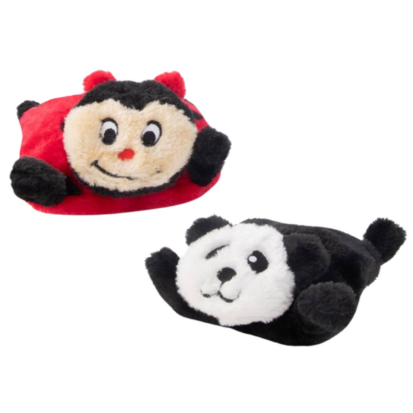Zippypaws Squeakie Pads 2-Pack - Ladybug & Panda