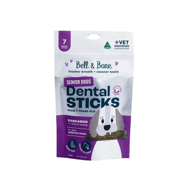 Bell & Bone Senior Dental Sticks Roo Mint Rosehip MED