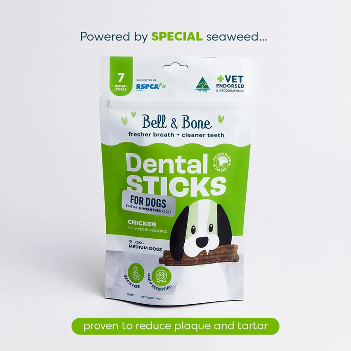 bell bone dog dental sticks chicken mint seaweed lg