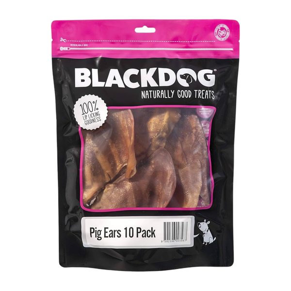 Black Dog Pig Ears 10pk
