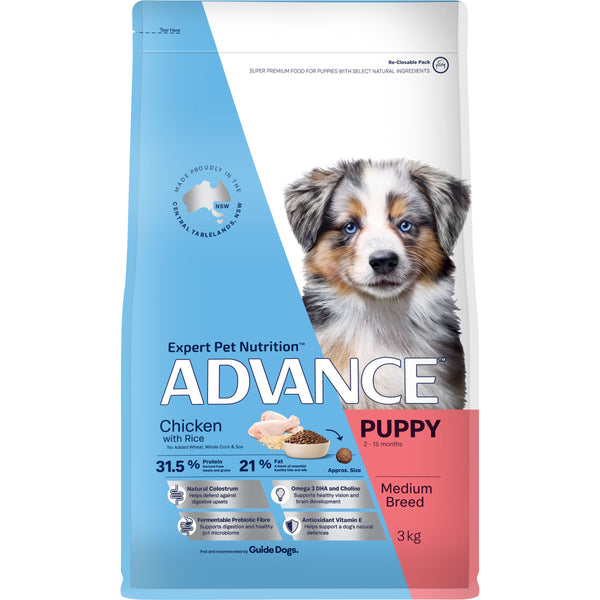 ADVANCE DOG PUPPY MEDIUM BREED CHICKEN RICE 3KG