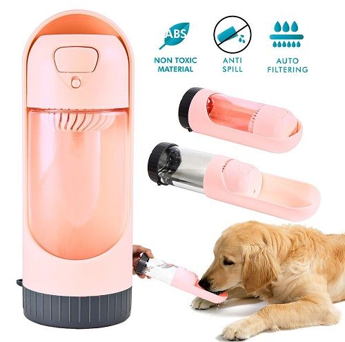 ALL FUR YOU DOG PORTABLE WATER BOTTLE PINK