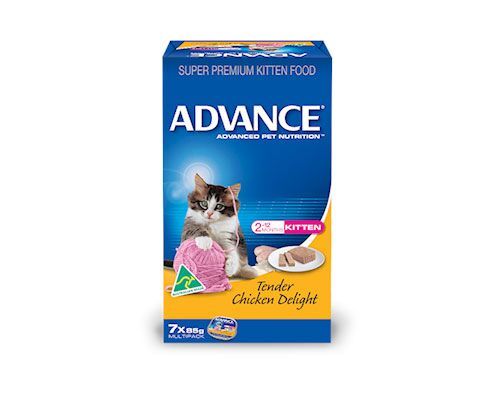 ADVANCE KITTEN WET TENDER CHK DLGHT 85G 7PK(OM7)