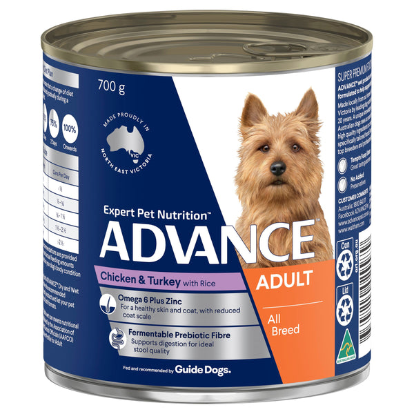 ADVANCE DOG ALL BRD AD CHK TRK RICE 700G 12PK(OM12)