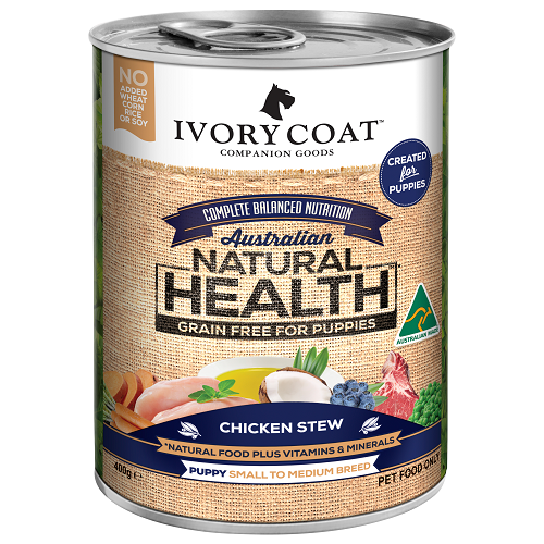 IVORY COAT GF PUPPY CHICKEN STEW 400G 12PK (OM12)