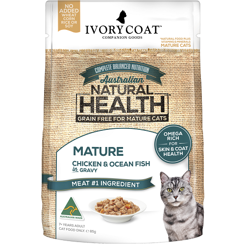 IVORY COAT CAT LITE MAT CHKN OCN FSH IN GRV 85G 12PK (OM12)