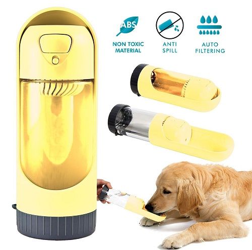 ALL FUR YOU DOG PORTABLE WATER BOTTLE YELLOW