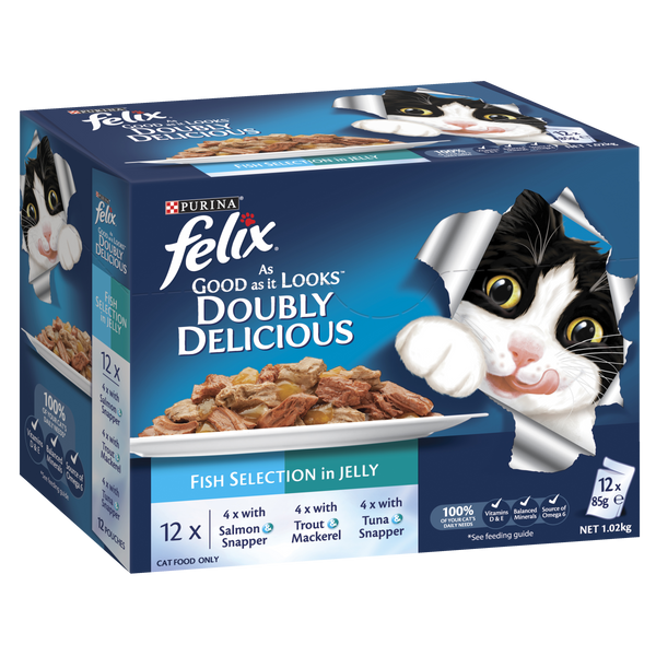 FELIX AGAIL GIJ DOUBLY DELICIOUS FISH SELECTNS 12X85G