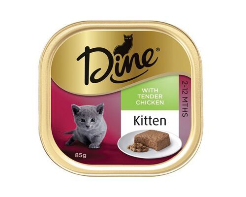 DINE WET KITTEN WITH TENDER CHICKEN 85G 14PK(OM14)