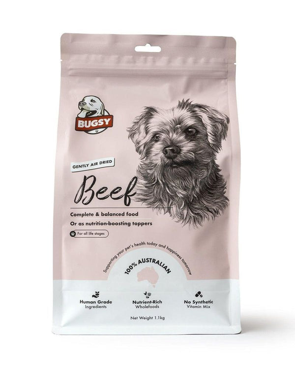 BUGSYS AIR-DRIED COMPLETE DIET FOR DOGS BEEF 1.1KG