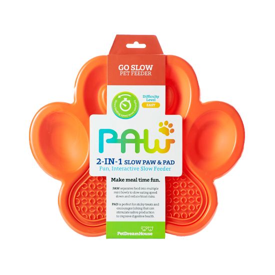 PET DREAMHOUSE PAW 2 IN 1 SLOW PAW & PAD ORANGE