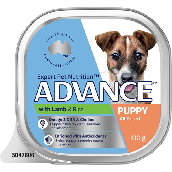 ADVANCE DOG PUPPY LAMB WITH RICE 100G 12PK (OM12)