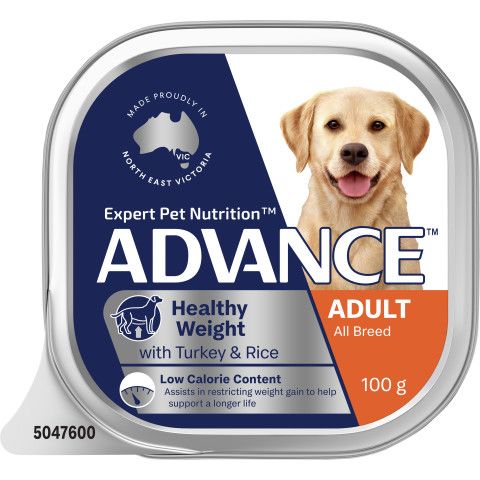 ADVANCE DOG AD HLTHY WGHT TRKY RICE 100G 12PK(OM12)
