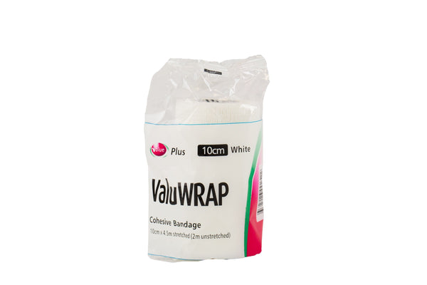 VALUWRAP COHESIVE BANDAGE 10CM WHITE
