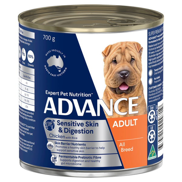 ADVANCE DOG WET ALL BRD ADULT SENS 700G 12PK(OM12)