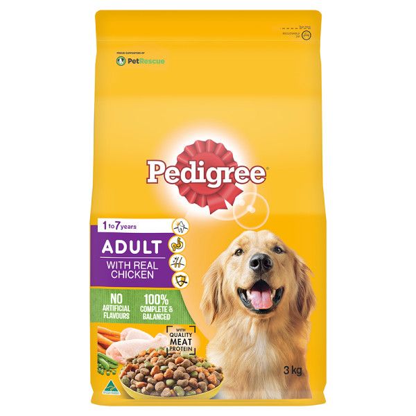 PEDIGREE DRY ADULT WITH REAL CHICKEN 3KG