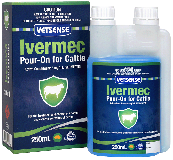 Vetsense Ivermec Pour-On For Cattle 250ml | Pet Bites
