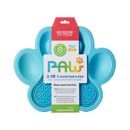 PET DREAMHOUSE PAW 2 IN 1 SLOW PAW & PAD BLUE