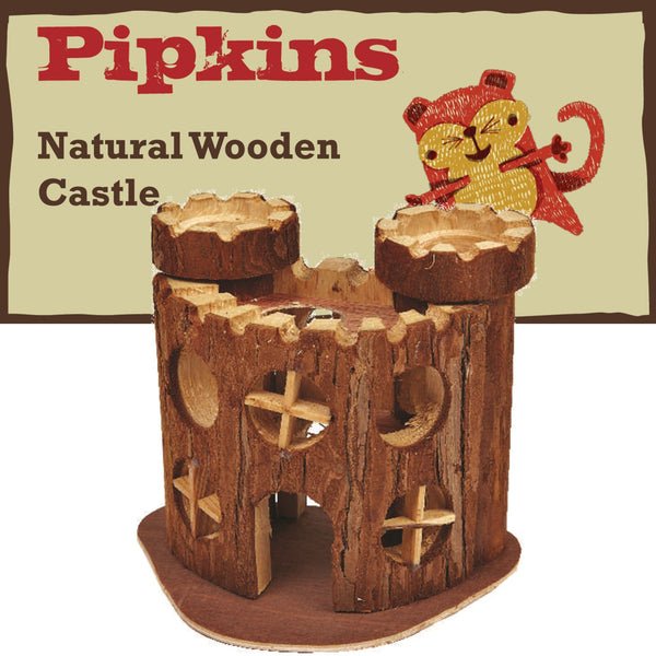 PIPKINS NATURAL WOODEN CASTLE