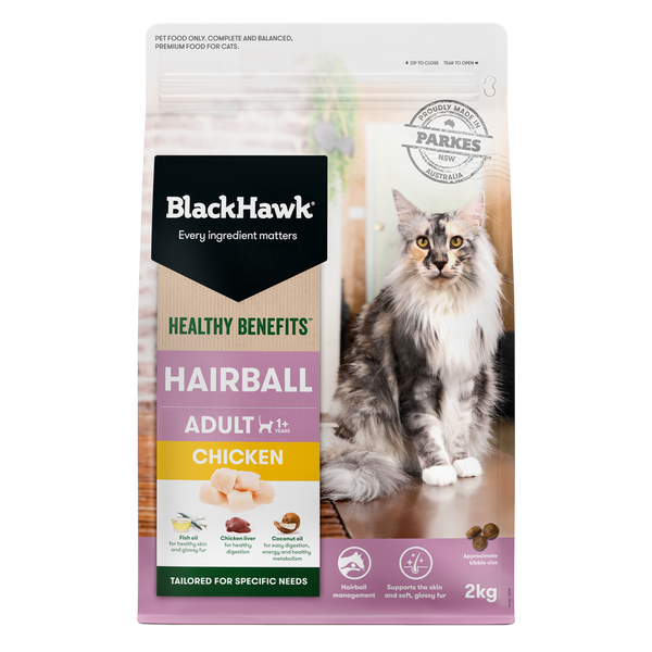 BLACK HAWK CAT HEALTHY BENEFITS HAIRBALL CHKN 2KG