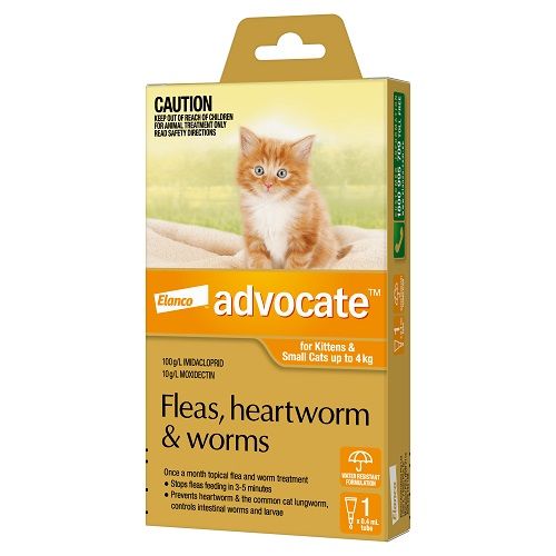 ADVOCATE CAT  0-4KG SMALL CATS & KITTENS 1'S ORANGE