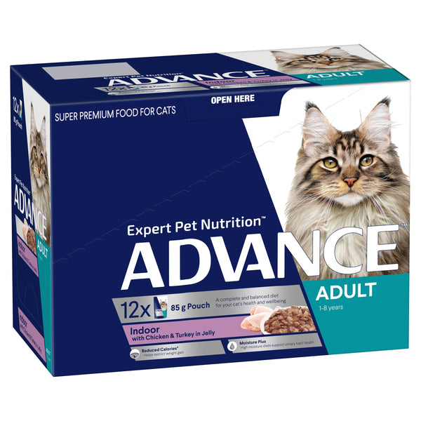ADVANCE CAT WET INDOOR CHICK TURK SVMS 85G 12PK (OM12)