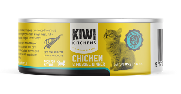 KIWI KITCHENS KITTEN CHICKEN & MUSSELS 85G 18PK(OM18)