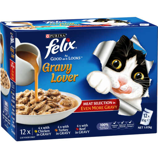 FELIX GRAVY LOVERS MEAT 12X85G