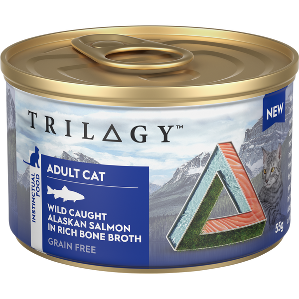 TRILOGY ADULT SALMON IN BONE BROTH 85G 24PK (OM24)
