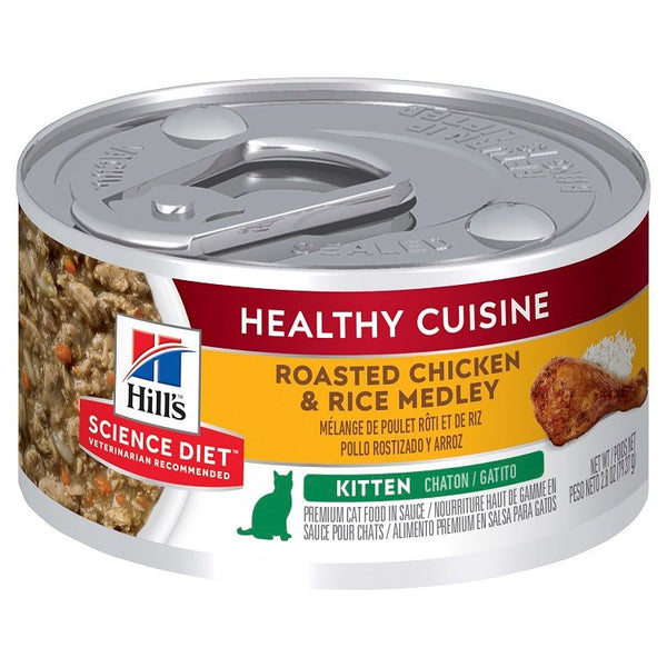 HILLS KITTEN HEALTHY CUIS CHKN RICE MED 79G 24PK(OM24)