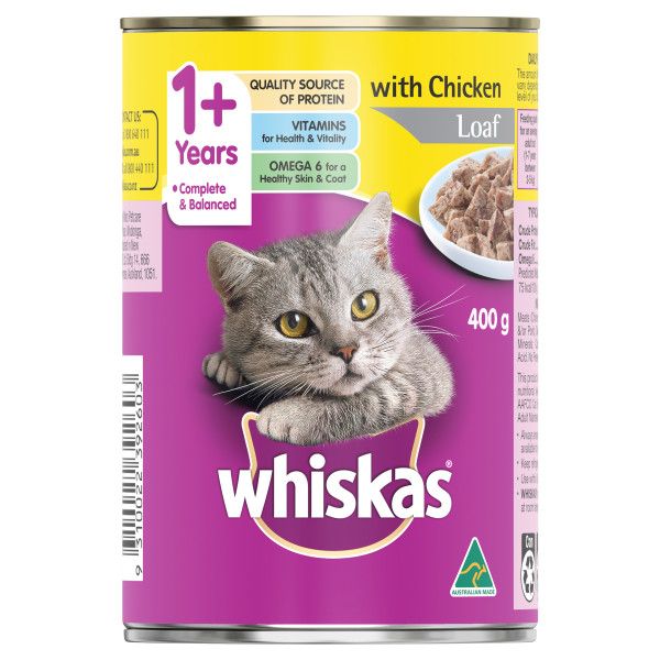 WHISKAS WET LOAF CHICKEN 400G 24PK (OM24)