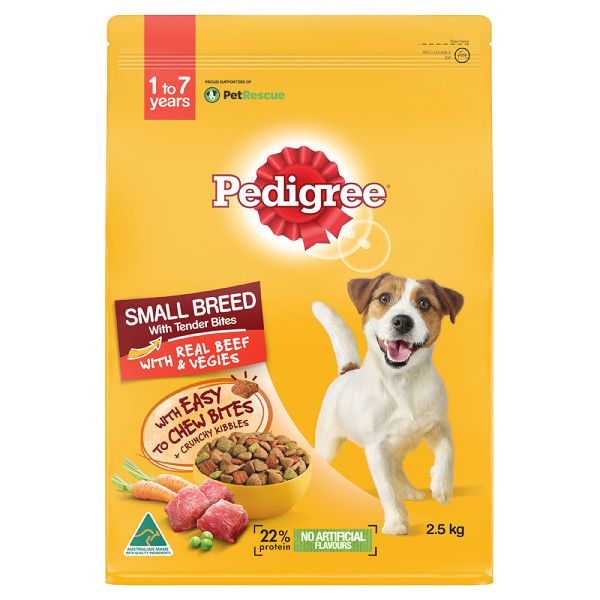 PEDIGREE SMALL BREED WITH REAL BEEF AND VEGE 2.5KG