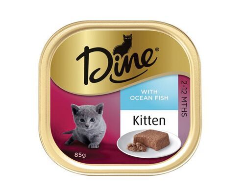 DINE WET KITTEN WITH STEAMED OC FISH 85G 14PK(OM14)