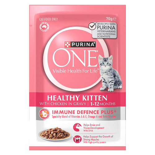 PURINA ONE KITTEN CHICKEN POUCH 70G 12PK (OM12)