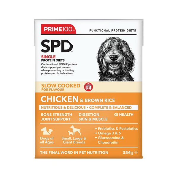 PRIME SPD SLOW COOKED CHICKEN & BROWN RICE 354G 12PK (OM12)
