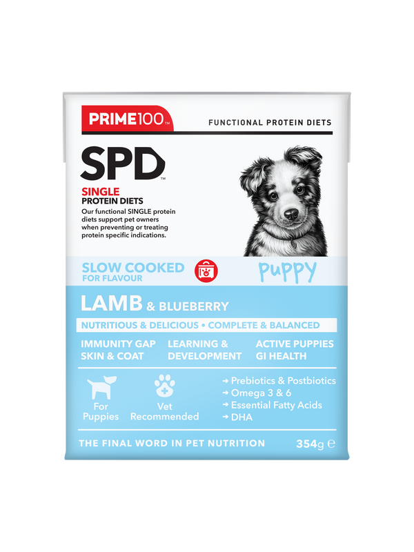 PRIME SPD SLOW COOKED PUPPY LAMB & BBERRY 354G 12PK (OM12)