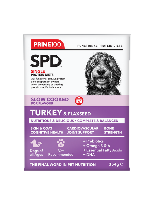 PRIME SPD SLOW COOKED TURKEY & FLAXSEED 354G 12PK (OM12)