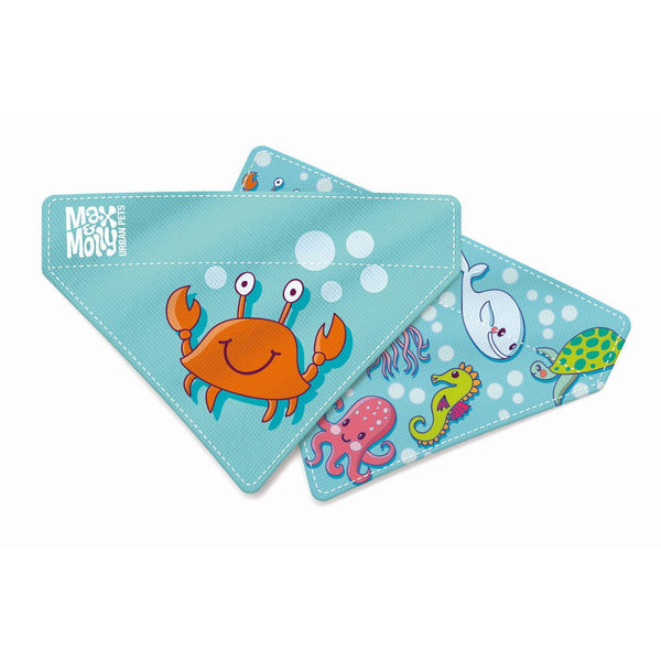 MAX & MOLLY BANDANA FOR CATS & DOGS - BLUE OCEAN - LG
