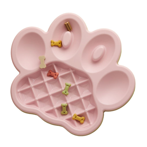 PET DREAMHOUSE PAW SLOW FEEDER BABY PINK