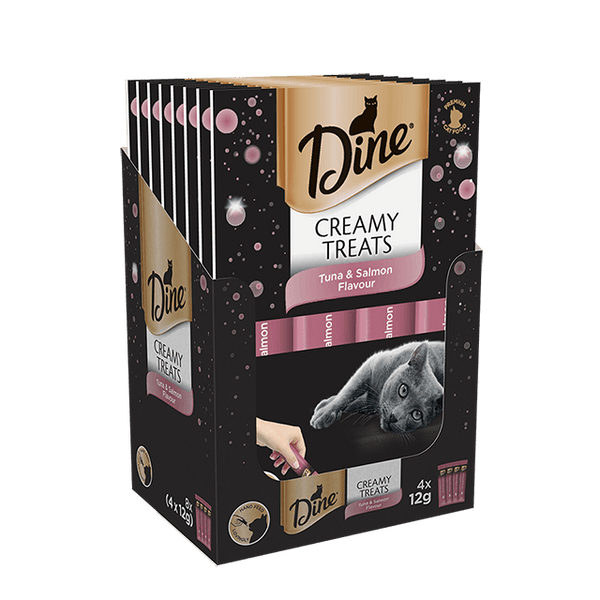 DINE CREAMY TREATS TUNA AND SLMN 40G 8PK (OM8)