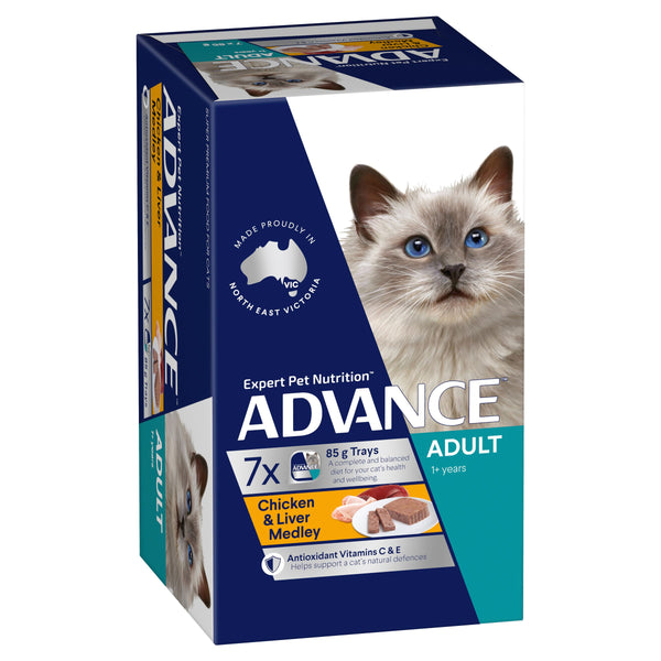 ADVANCE CAT ADULT CHICKEN LIVER MED 85G 7PK(OM7)