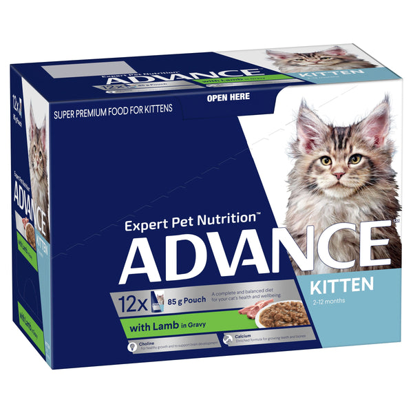 ADVANCE KITTEN WET LAMB GRAVY SVMS 85G 12PK (OM12)