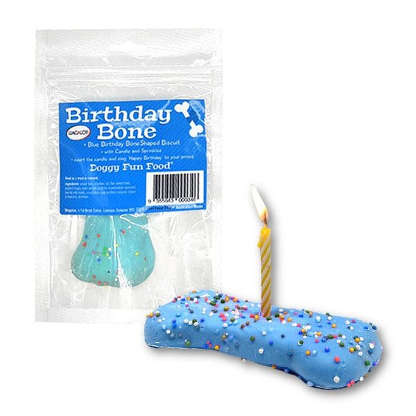 Doggy Fun Food Birthday Bone Biscuit Blue