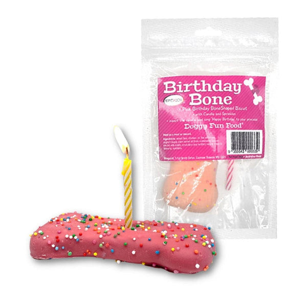 Doggy Fun Food Birthday Bone Biscuit Pink